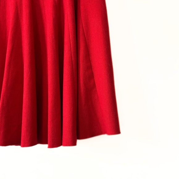 Club Monaco Wool Pleated Skirt Red Size 4 - Picture 3 of 7